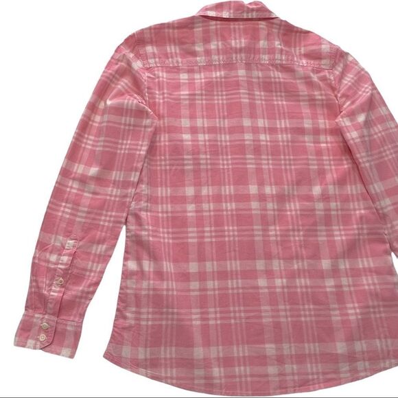 GAP Pink Plaid Button Down Long Sleeve Top Sz S - Picture 5 of 15